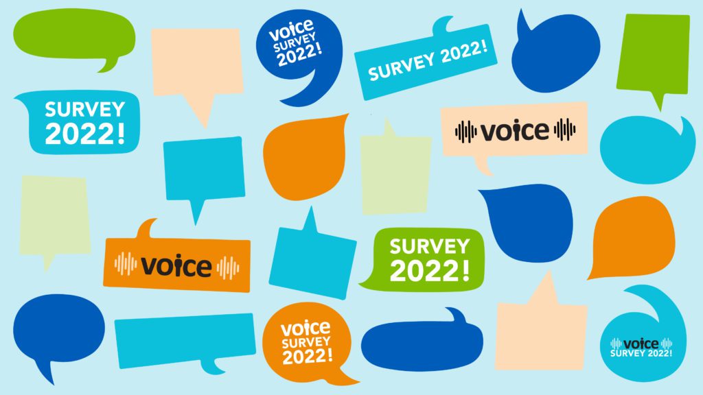 Voice Survey logo with speech bubbles