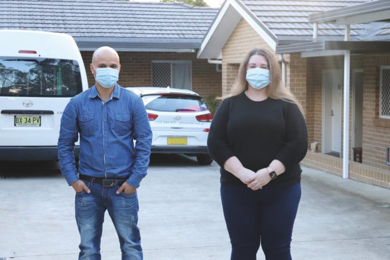 Support workers with Masks on