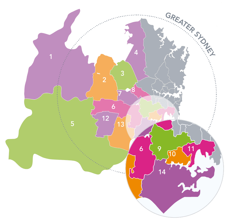 Greater Sydney Sylvanvale accommodation location map locations